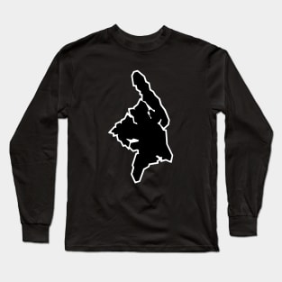 Cortes Island BC Silhouette in Ebony Black - Classic and Simple - Cortes Island Long Sleeve T-Shirt